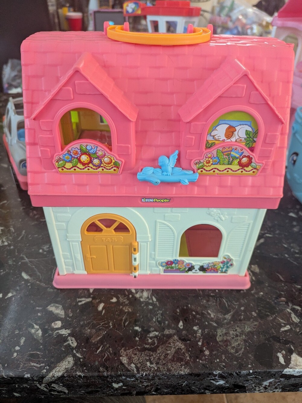 Little People Fisher-Price Pink Playhouse - Cute Dollhouse Toy